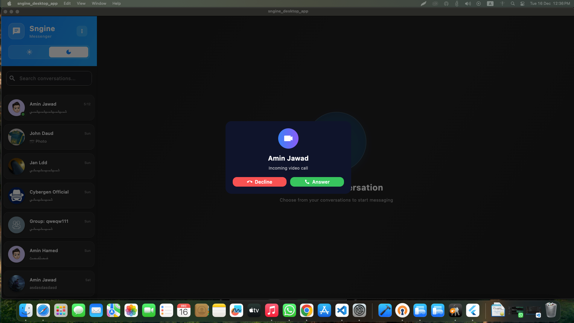 Sngine Pro Messenger Desktop (Windows / macOS / Linux) preview